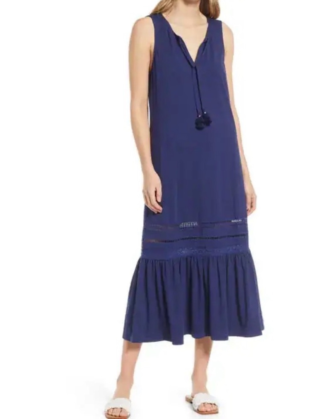 Tommy Bahama Navy Blue Sleeveless Maxi Dress